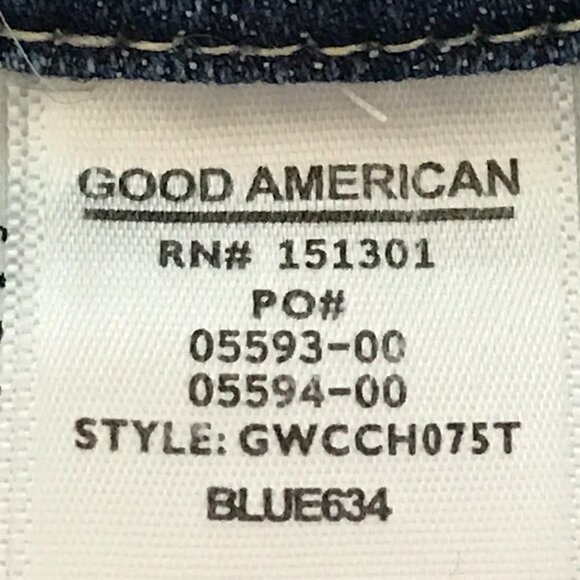 Good American Good Waist Jeans Women 4/27 Blue High Rise Distressed GWCCH075T - Picture 10 of 12